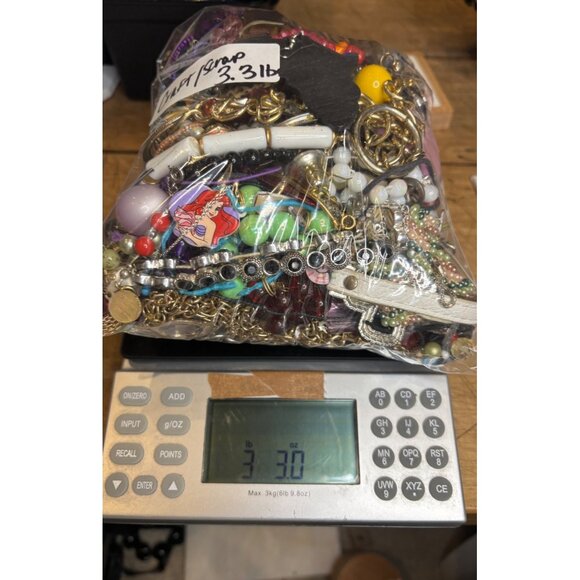 Mixed Craft & Scrap Jewelry Lot 3.31 Lbs With Charms Beads & Chains For DIY Proj - Picture 2 of 12